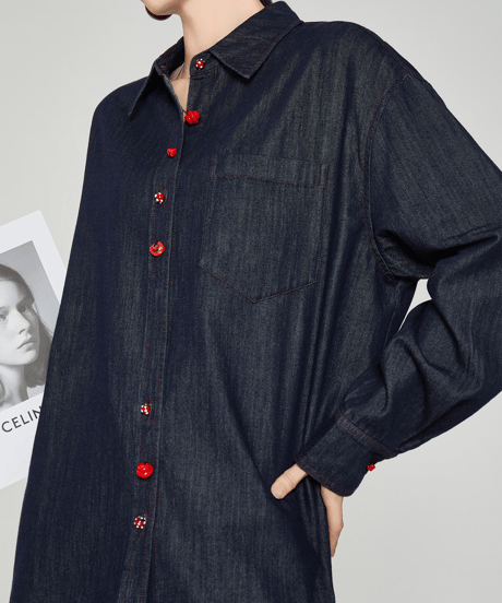 Denim Shirt & Mini Skirt Set
