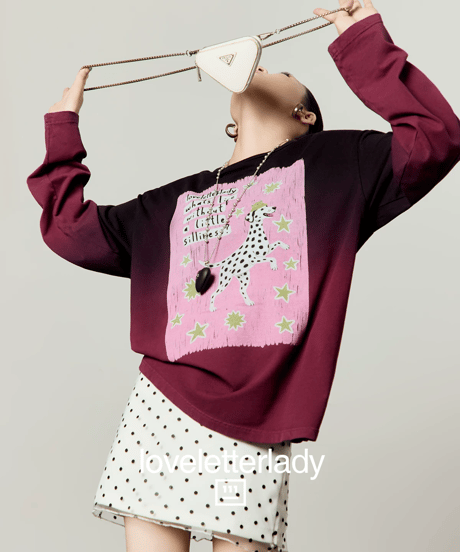 Gradient Dalmatian Print Long Sleeve T-Shirt