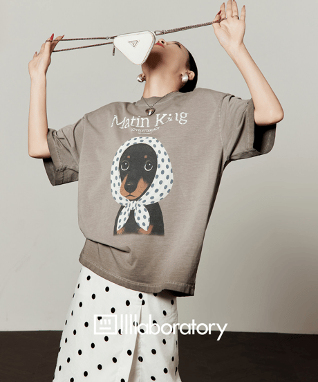 Dog Print Oversized T-Shirt & Polka Dot Wrap Skirt