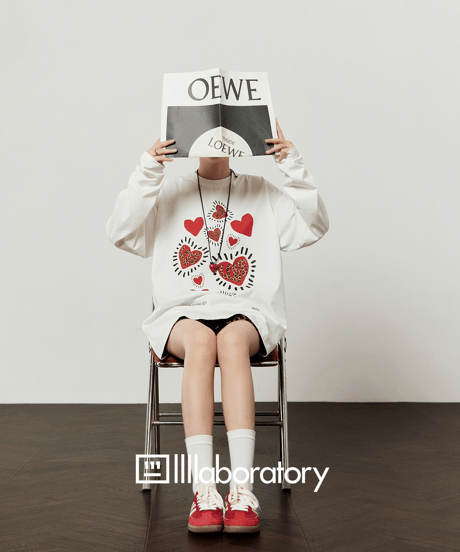 Heart Graphic Long Sleeve T-Shirt & Leopard Print Shorts