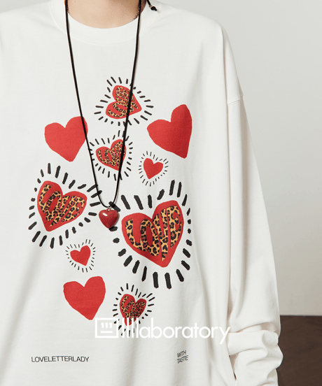 Heart Graphic Long Sleeve T-Shirt & Leopard Print Shorts