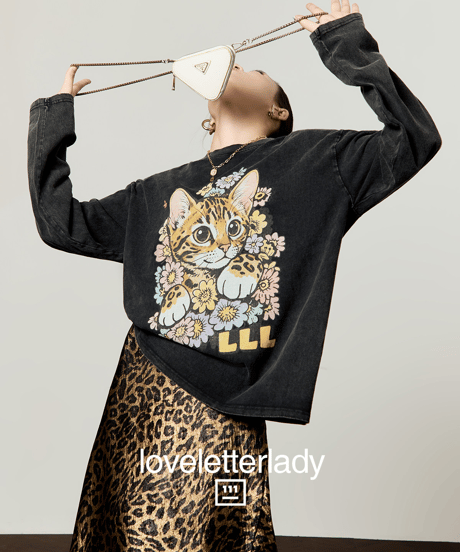 Vintage Floral Cat Loose Long Sleeve T-Shirt