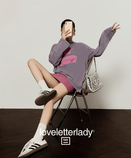 Pink Print Loose Long Sleeve T-Shirt