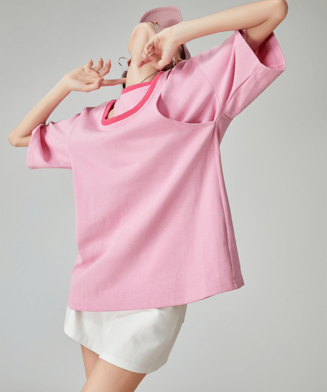 Layered Cutout Oversized T-shirt