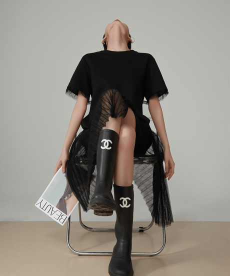 Tulle Combination Mini Dress
