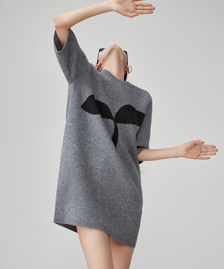 Sprout Graphic Short Sleeve Knit Mini Dress