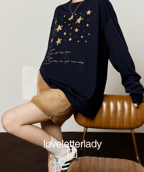 Star Graphic Oversized Long Sleeve T-Shirt