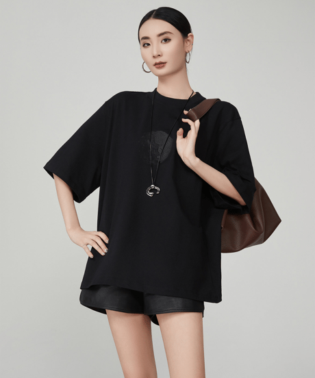 Moon Graphic Oversized Short Sleeve T-Shirt