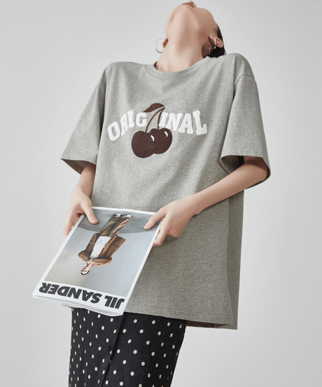 Cherry Graphic Oversized Short Sleeve T-Shirt