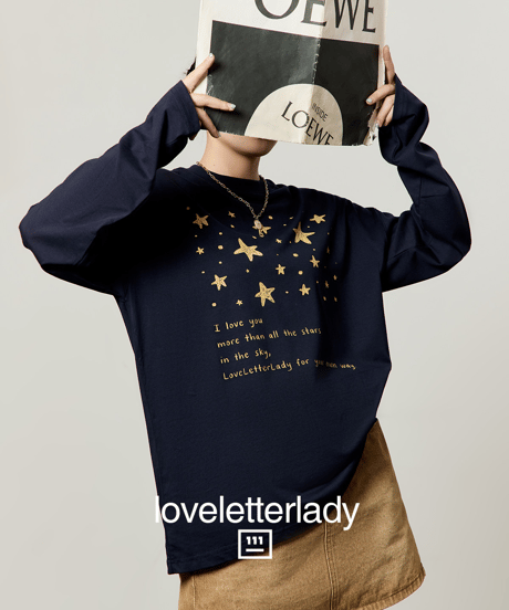 Star Graphic Oversized Long Sleeve T-Shirt