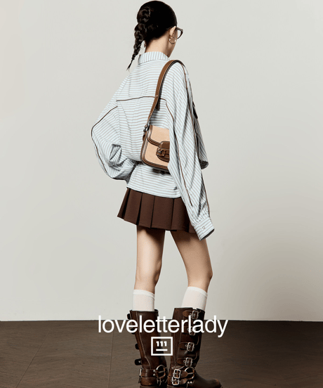 Heart Patch Striped Oversized Shirt