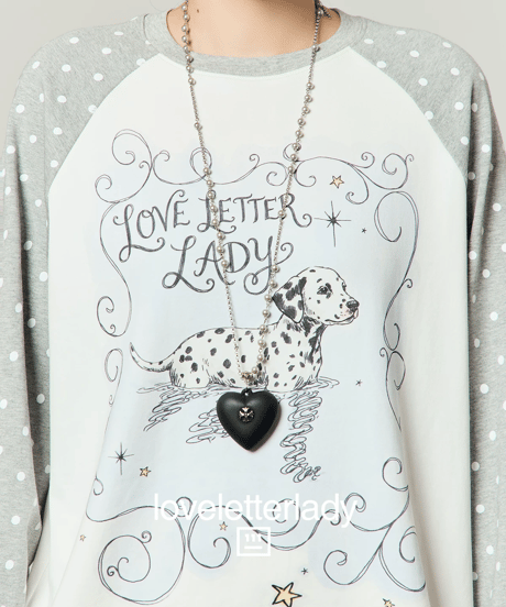 Dalmatian Graphic Polka Dot Raglan Long Sleeve T-Shirt