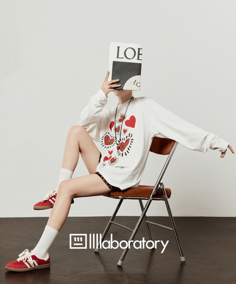 Heart Graphic Long Sleeve T-Shirt & Leopard Print Shorts
