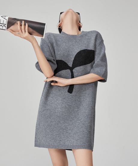 Sprout Graphic Short Sleeve Knit Mini Dress