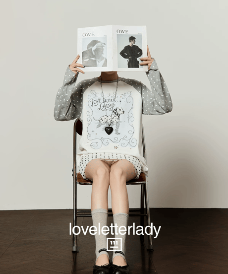 Dalmatian Graphic Polka Dot Raglan Long Sleeve T-Shirt