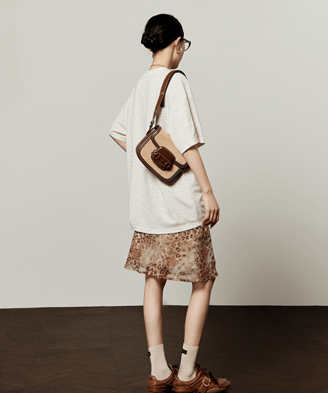 Leopard Heart Graphic Oversized T-Shirt