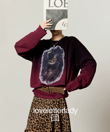 Gradient Cat Graphic Long Sleeve T-Shirt