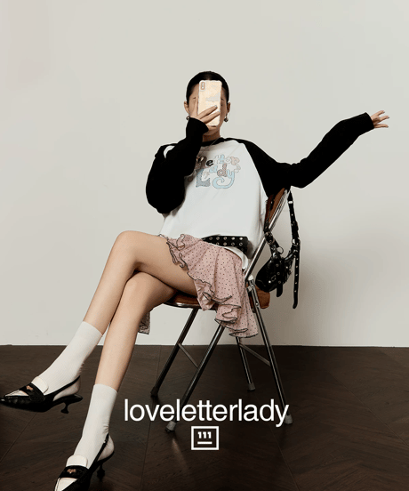 Raglan Lettering Printed Long Sleeve T-Shirt