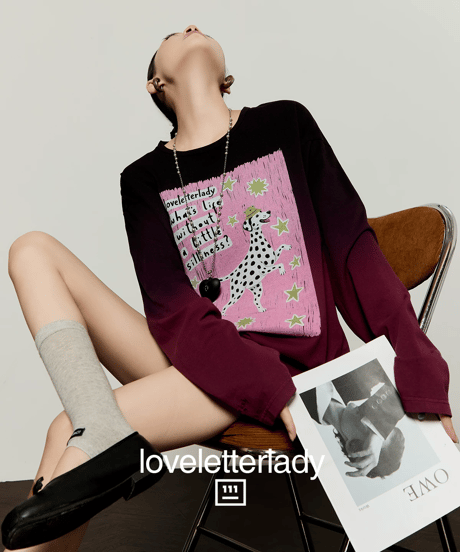 Gradient Dalmatian Print Long Sleeve T-Shirt