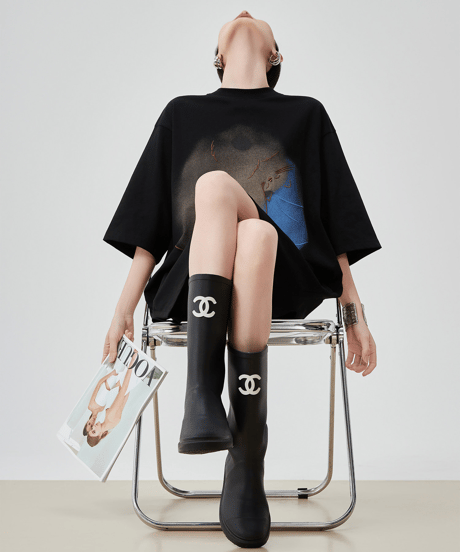 Sleeping Animal Graphic Oversized T-Shirt Dress