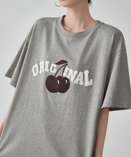 Cherry Graphic Oversized Short Sleeve T-Shirt