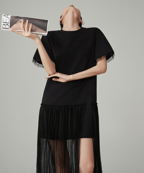Tulle Combination Mini Dress
