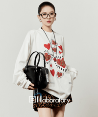 Heart Graphic Long Sleeve T-Shirt & Leopard Print Shorts