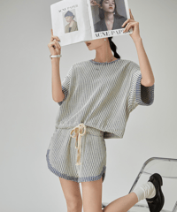 Waffle Knit Short Sleeve Top & Shorts Set