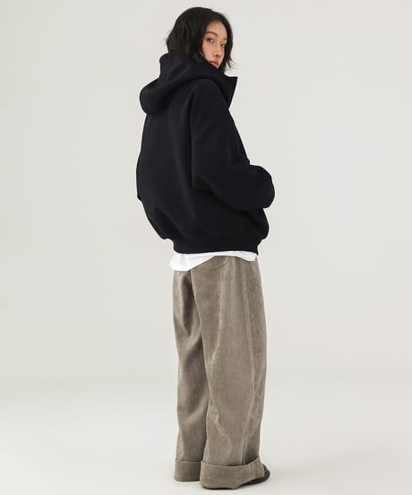 High Neck Oversized Zip-Up Hoodie  / 2colors