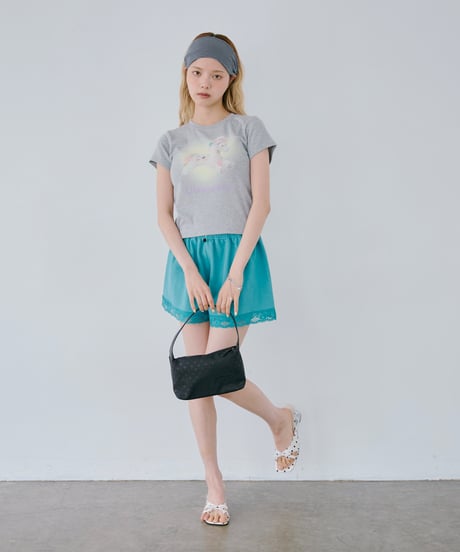 Lace Hem Lounge Shorts（Turquoise）