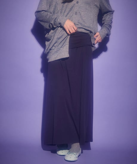 Fold over waist long skirt