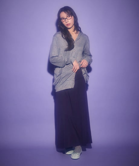Fold over waist long skirt