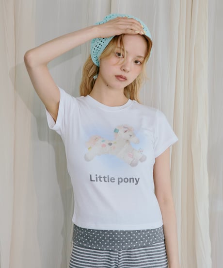 Little Pony Printed Baby Tee（white）
