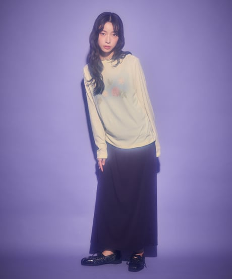 Fold over waist long skirt