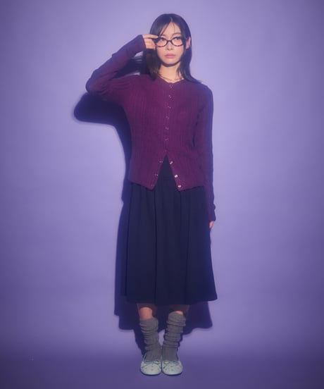Soft pleated button midi skirt