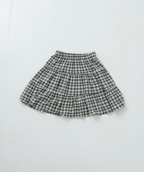 Check tiered maxi skirt