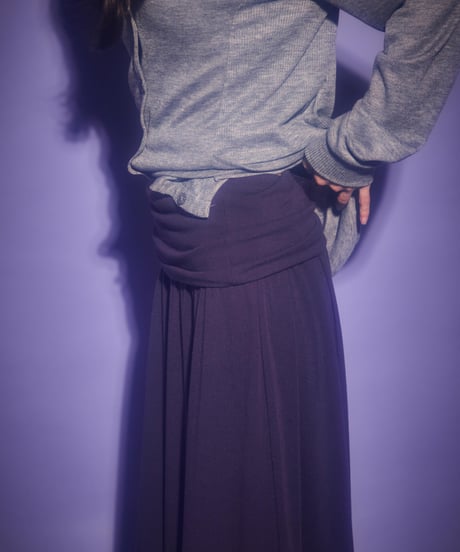 Fold over waist long skirt