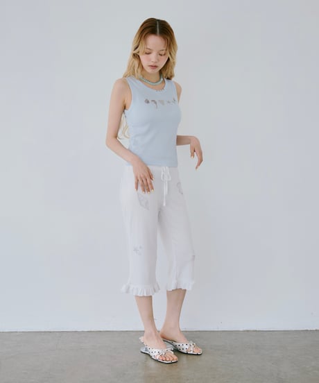 Shell Print Rib Tank Top（Blue）