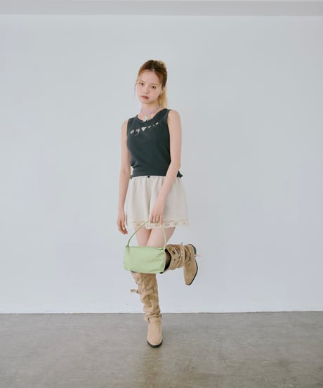 Lace Hem Lounge Shorts（Oatmeal）