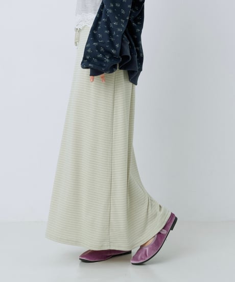 Border maxi skirt（Lime）