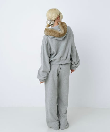 Double waist sweat pants (Gray)