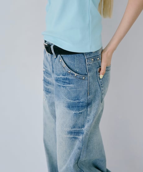 Studded Wide Leg Jeans