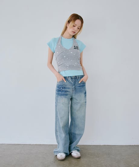 Studded Wide Leg Jeans