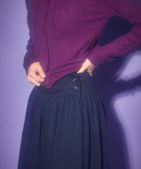 Soft pleated button midi skirt