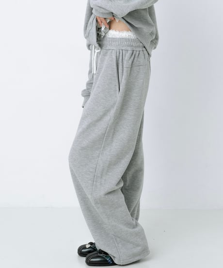 Double waist sweat pants (Gray)
