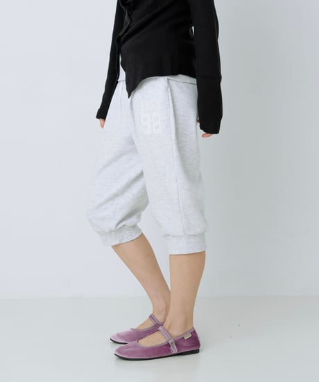 Logo cropped sweat pants（Gray）