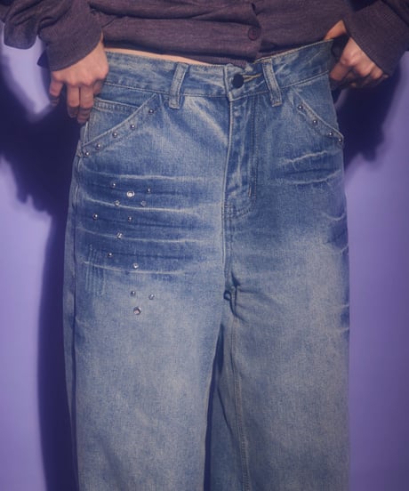 Studded Wide Leg Jeans