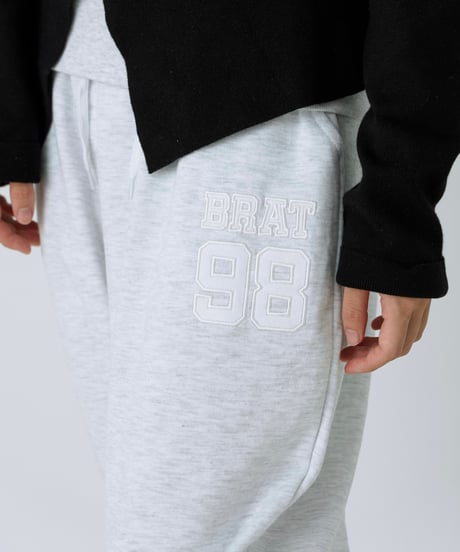 Logo cropped sweat pants（Gray）