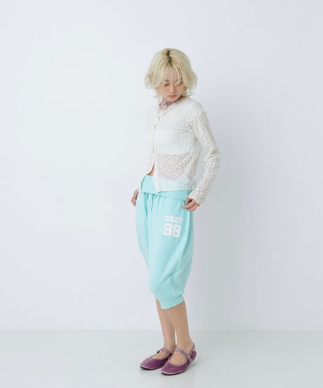 Logo cropped sweat pants（Mint）
