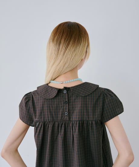 2-Way Check Frill Blouse